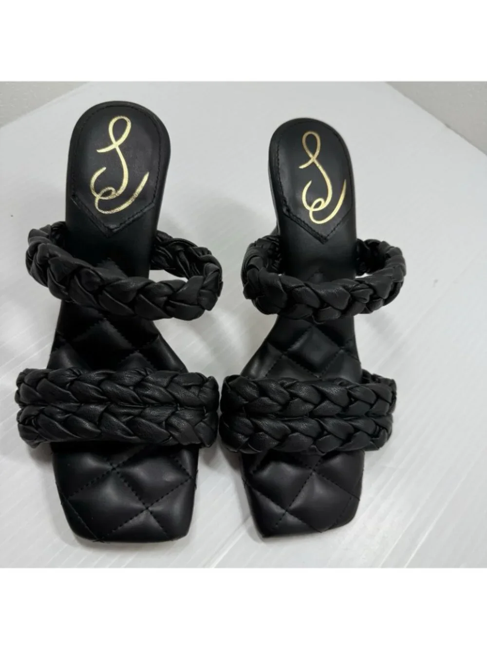 Sam Edelman Womens Meghan Braided Sandals Size 8 Black Quilted Boho Resort NWT